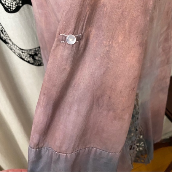 Upcycled Tie Dye Roll Tab Sleeve Tunic - Picture 5 of 8